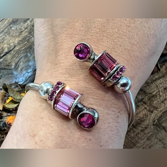 New Chamilia Swarovski Pink Baguette Charm Sterling Silver Swarovski Crystal - Picture 8 of 8